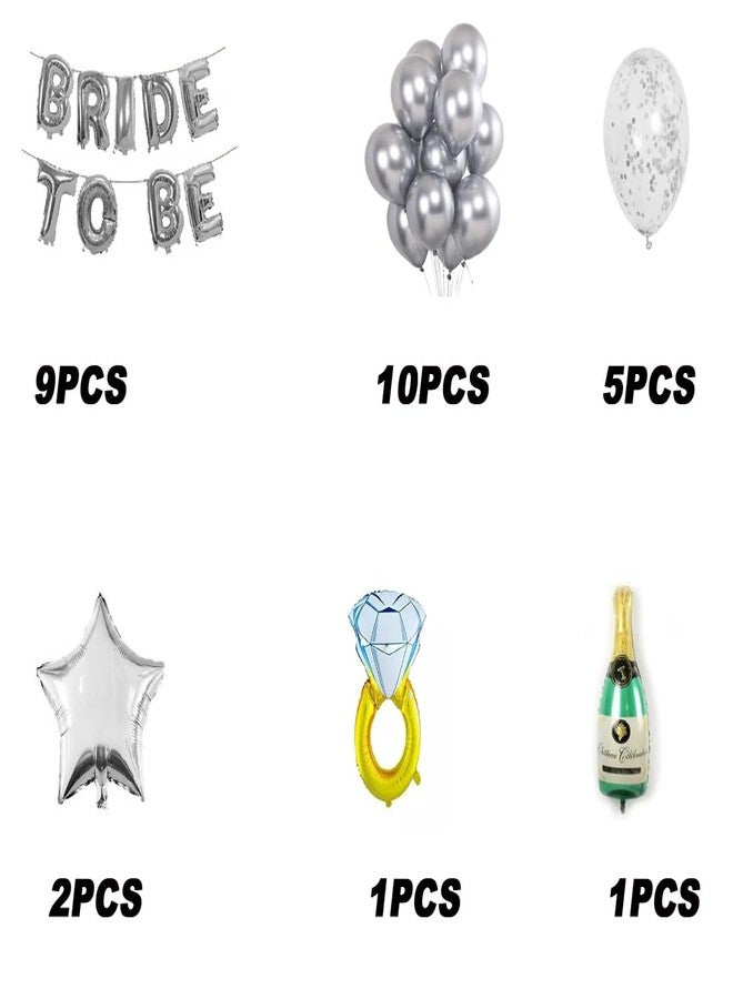 SOI Bride To Be Decoration Set Combo (28 Pcs) | Bachelorette Party Decorations | Metallic Balloons For Decorations | Bride To Be Ring Decor | Bridal Shower Decorations Kit - Image 2